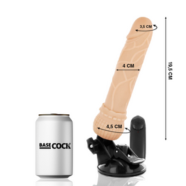 BASECOCK - VIBRATORE REALISTICO TELECOMANDO NERO 19.5 CM -O- 4 CM