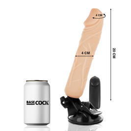 BASECOCK - VIBRATORE REALISTICO TELECOMANDO NERO 20 CM -O- 4 CM