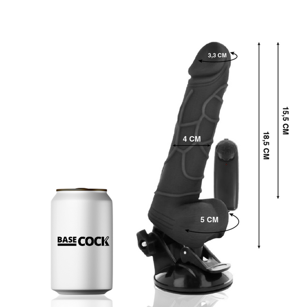 Basecock Vibratore Realistico con Telecomando Nero 18,5 cm - immagine 2