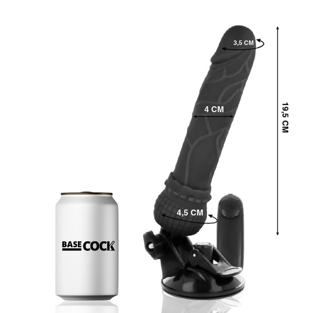 Basecock Vibratore Realistico con Telecomando Nero 19,5 cm - immagine 2