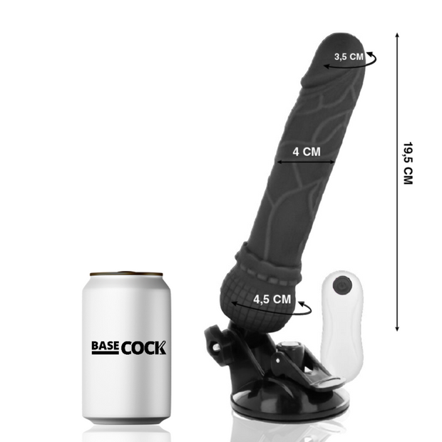 Basecock Vibratore Realistico con Telecomando Nero 19.5 cm - immagine 2