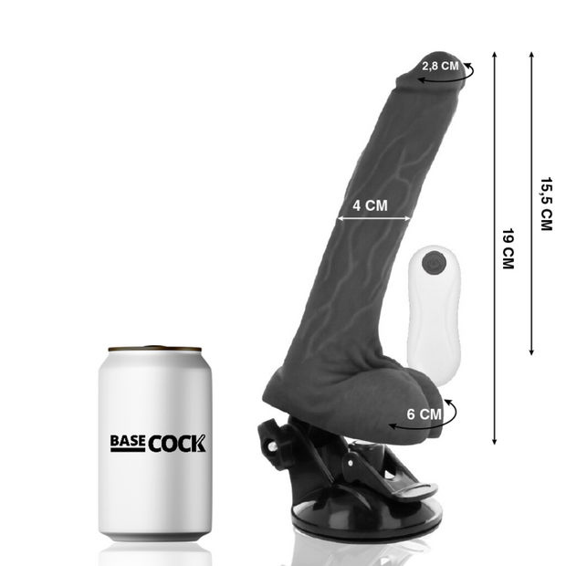 Basecock Vibratore Realistico con Telecomando Nero 19 cm - immagine 2
