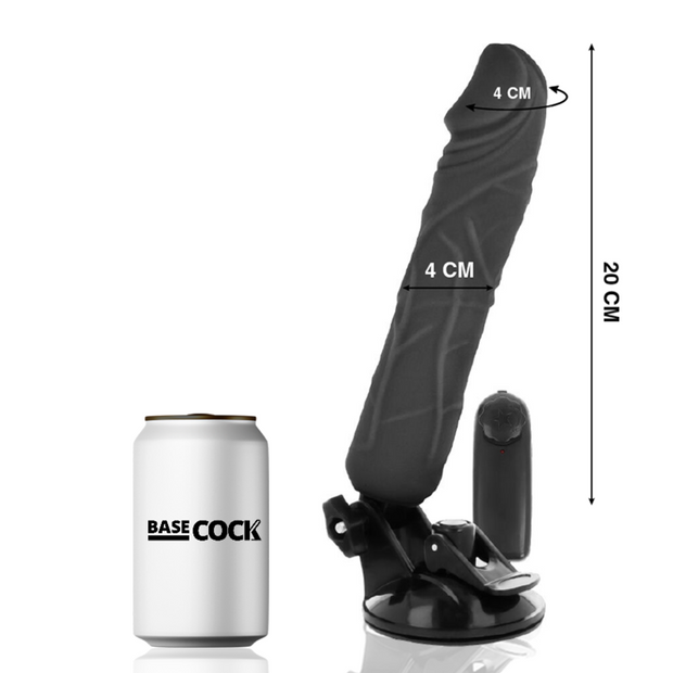Basecock Vibratore Realistico con Telecomando Nero 20cm Premium - immagine 2
