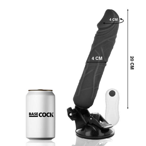 Basecock Vibratore Realistico con Telecomando Nero 20 cm - immagine 2