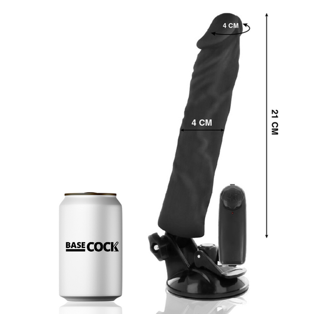 Basecock Vibratore Realistico con Telecomando Nero 21 cm - immagine 2
