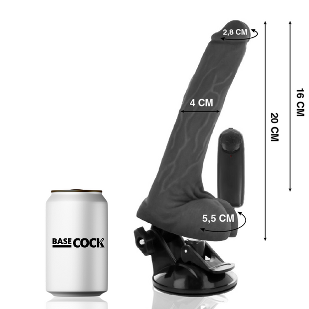Basecock Vibratore Realistico con Telecomando 20cm Nero - immagine 2