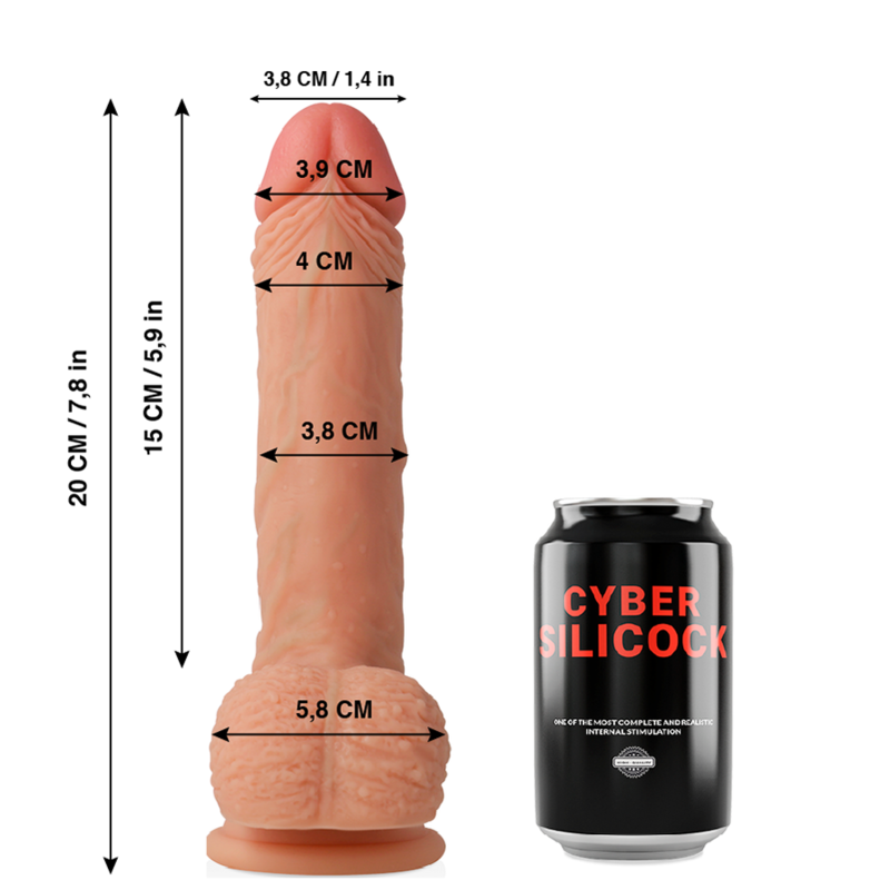 Cyber Silicock - Freeman Silicone Liquido Morbido Ultra Realistico 20 Cm -O- 3,8 Cm