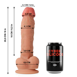 CYBER SILICOCK - DONG IN SILICONE LIQUIDO MORBIDO ULTRA REALISTICO 20.5 CM -O- 4.1 CM