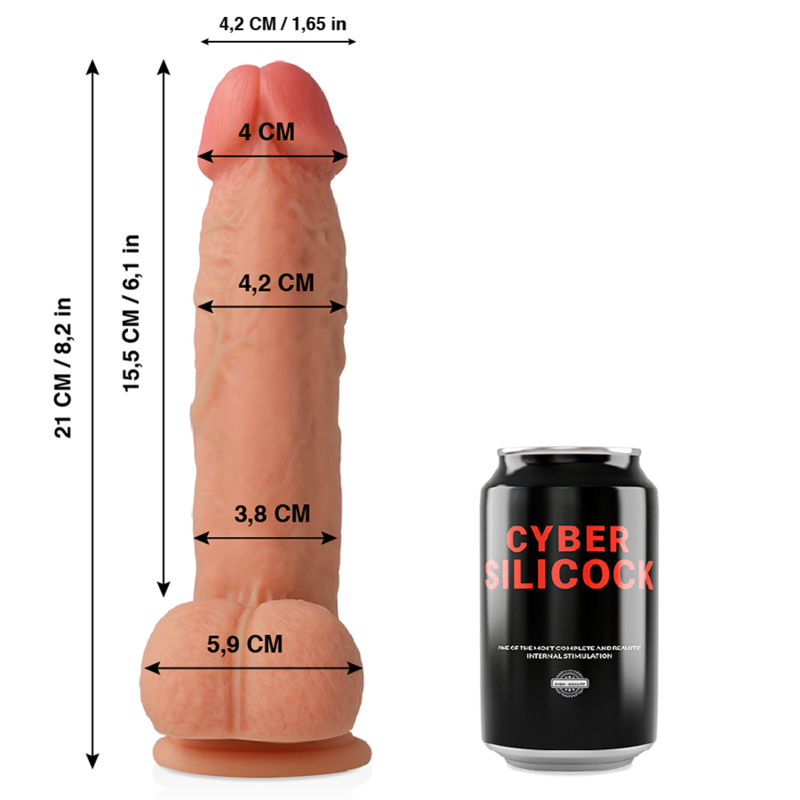 Cyber Silicock - Saul Silicone Liquido Morbido Ultra Realistico 21 Cm -O- 4,2 Cm