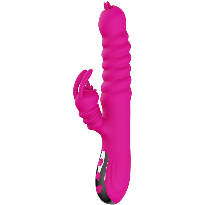 Armony - Vibratore Multifunzione Coniglio Doppia Lingua Fucsia Effetto Calore