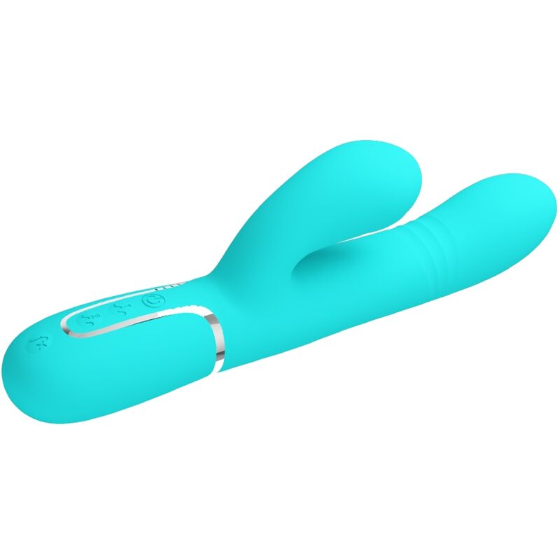 Intense Vibratore Rabbit Multifunzione G-Spot Verde Acqua Premium