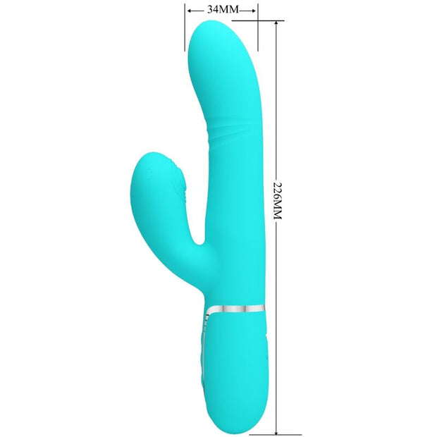 Intense Vibratore Rabbit Multifunzione G-Spot Verde Acqua Premium - immagine 2