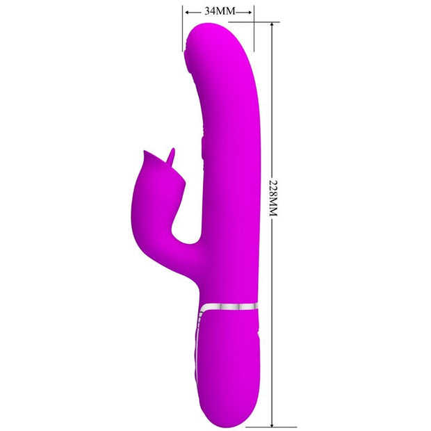 Intense Vibratore Rabbit con Licking Fucsia Body-Safe - immagine 2