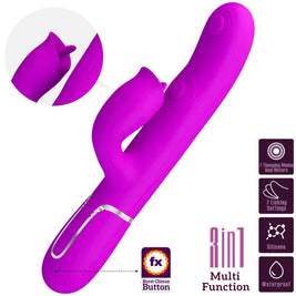 Intense Vibratore Rabbit con Licking Fucsia Body-Safe - immagine 3