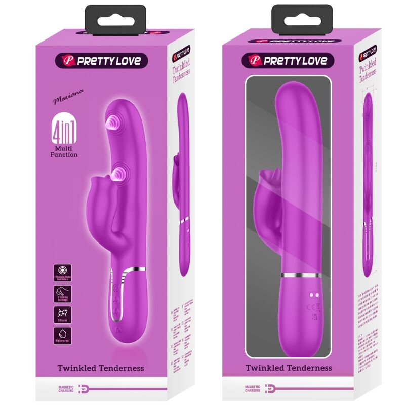 Intense Vibratore Rabbit con Licking Fucsia Body-Safe - immagine 4