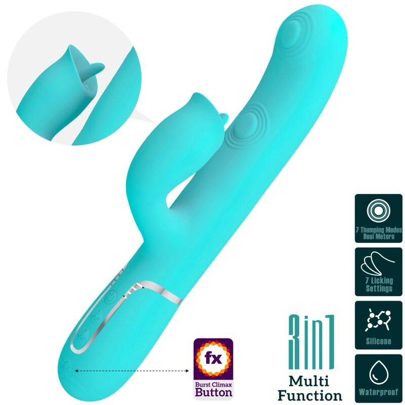 Intense Vibratore Rabbit con Leccatura in Silicone Premium - immagine 3