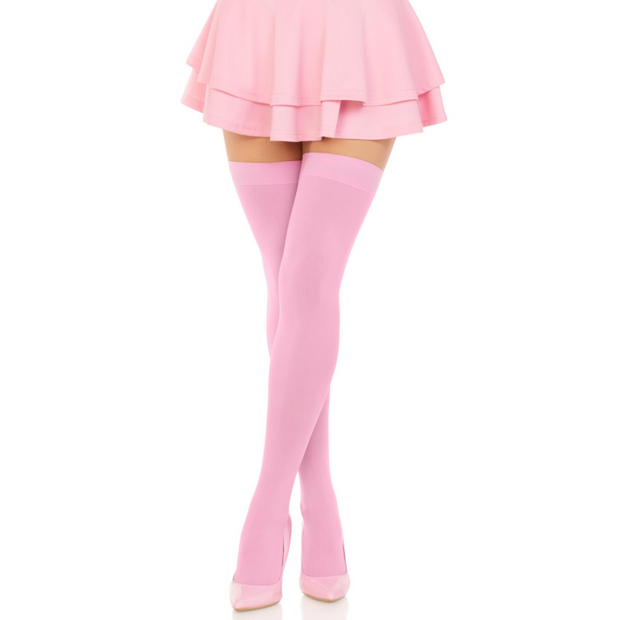 Leg Avenue - Calze Autoreggenti In Nylon Rosa