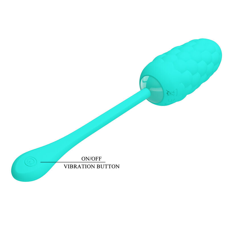 Pretty Love - Uovo Vibrante Con Texture Marina Ricaricabile Verde Acqua