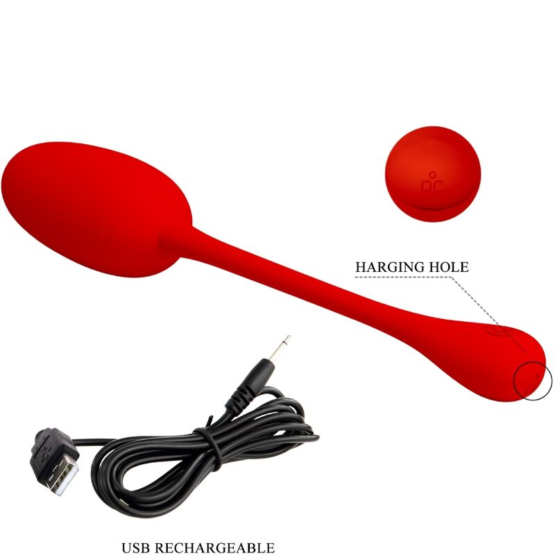 Pretty Love - Knucker Rosso Uovo Vibrante Ricaricabile