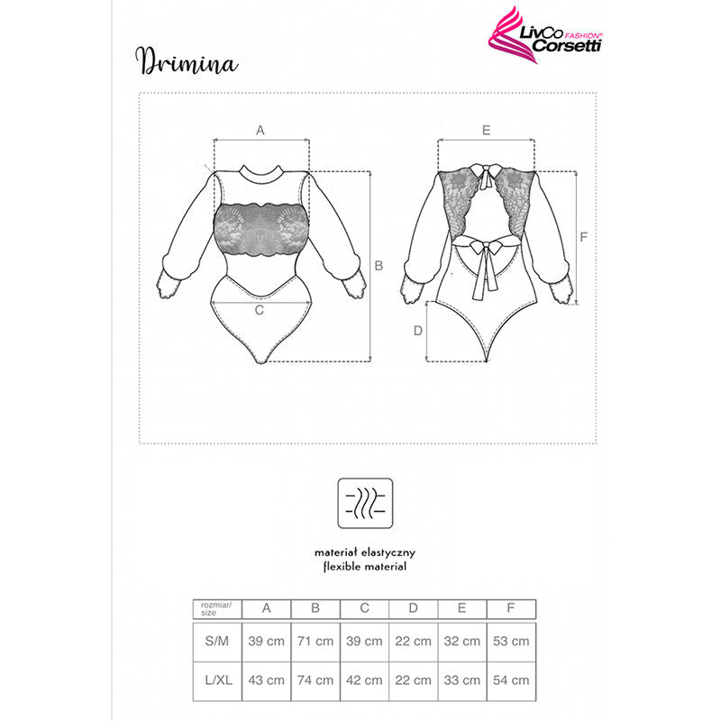 LIVCO CORSETTI FASHION - DRIMINA LC90690 BODY BLU NAVY S/M