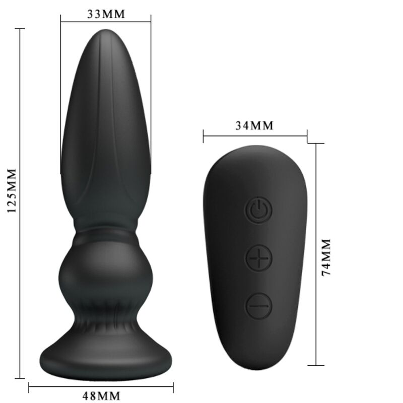 Mr Play - Potente Vibratore Con Telecomando Plug Anale Nero