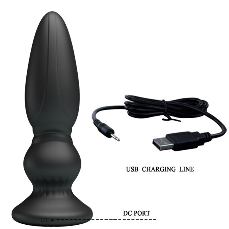 Mr Play - Potente Vibratore Con Telecomando Plug Anale Nero
