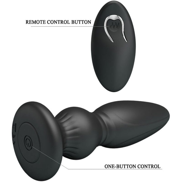 Mr Play - Potente Vibratore Con Telecomando Plug Anale Nero