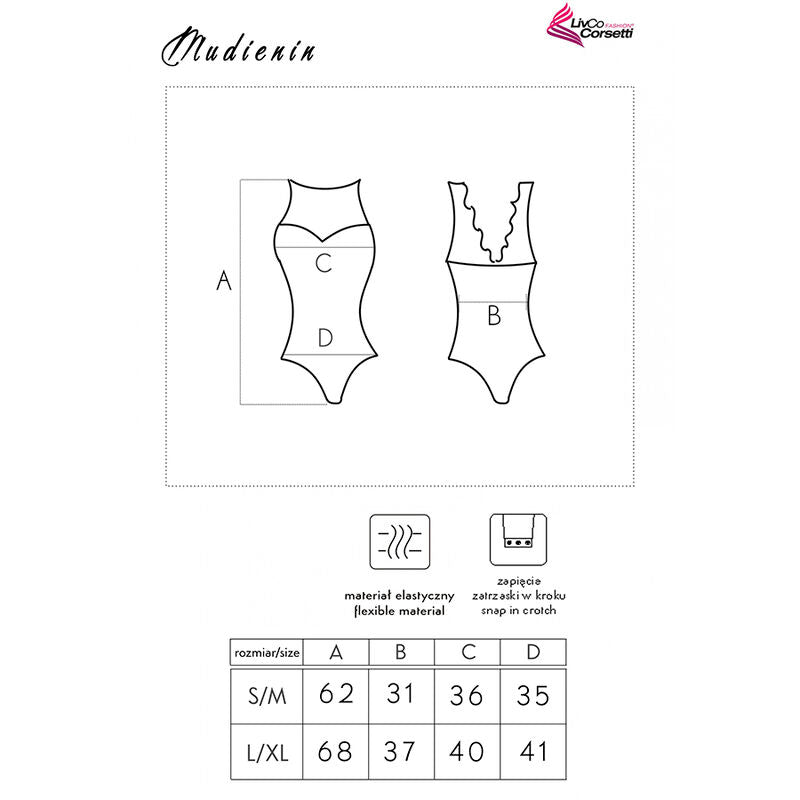 LIVCO CORSETTI FASHION - MUDIENIN LC 90654 BODY NERO S/M