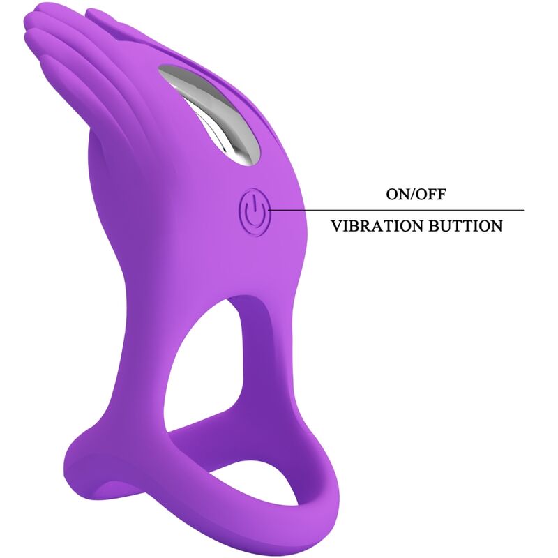Pretty Love - Silas Anello Per Pene Vibrante 7 Vibrazioni In Silicone Viola