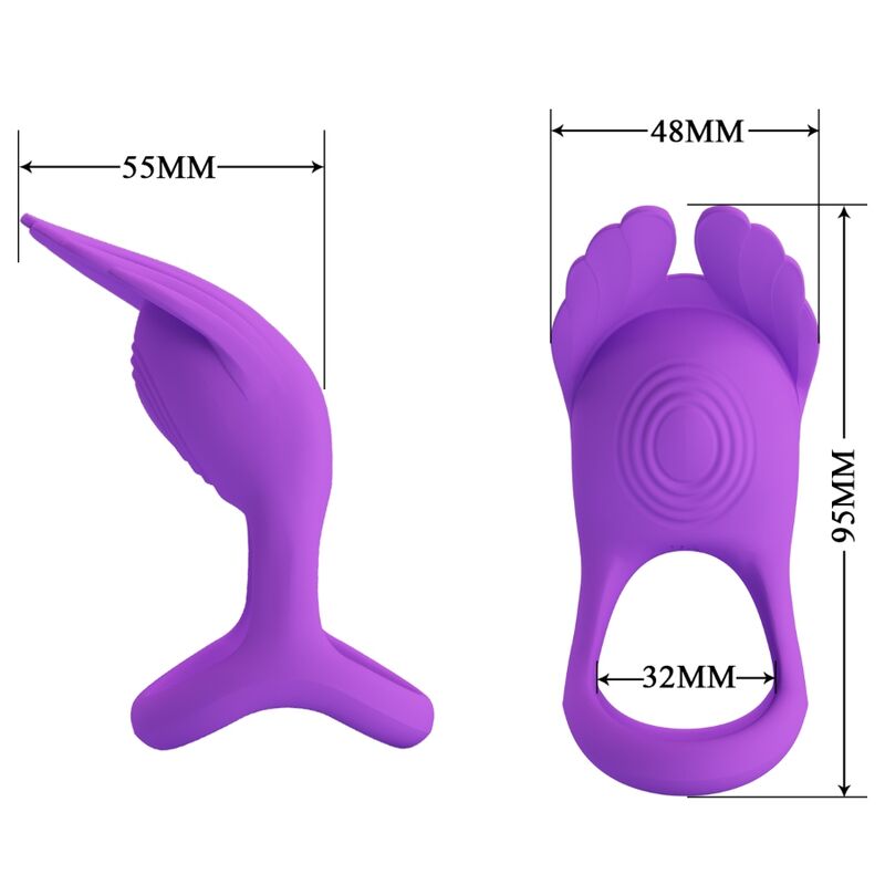 Pretty Love - Silas Anello Per Pene Vibrante 7 Vibrazioni In Silicone Viola