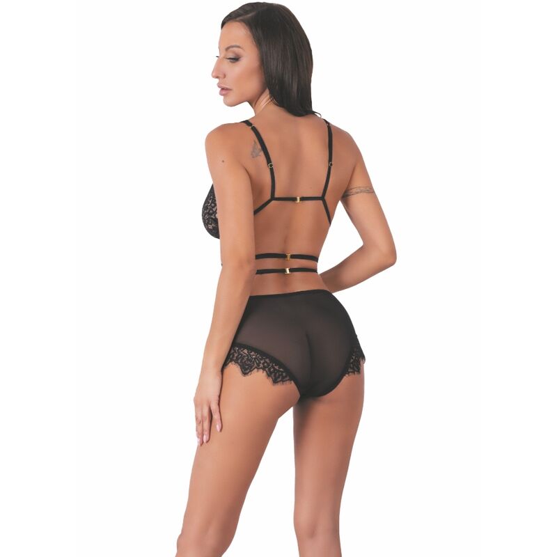 Livco Corsetti Fashion - Drezna Lc 90733 Sujetador + Panty Negro