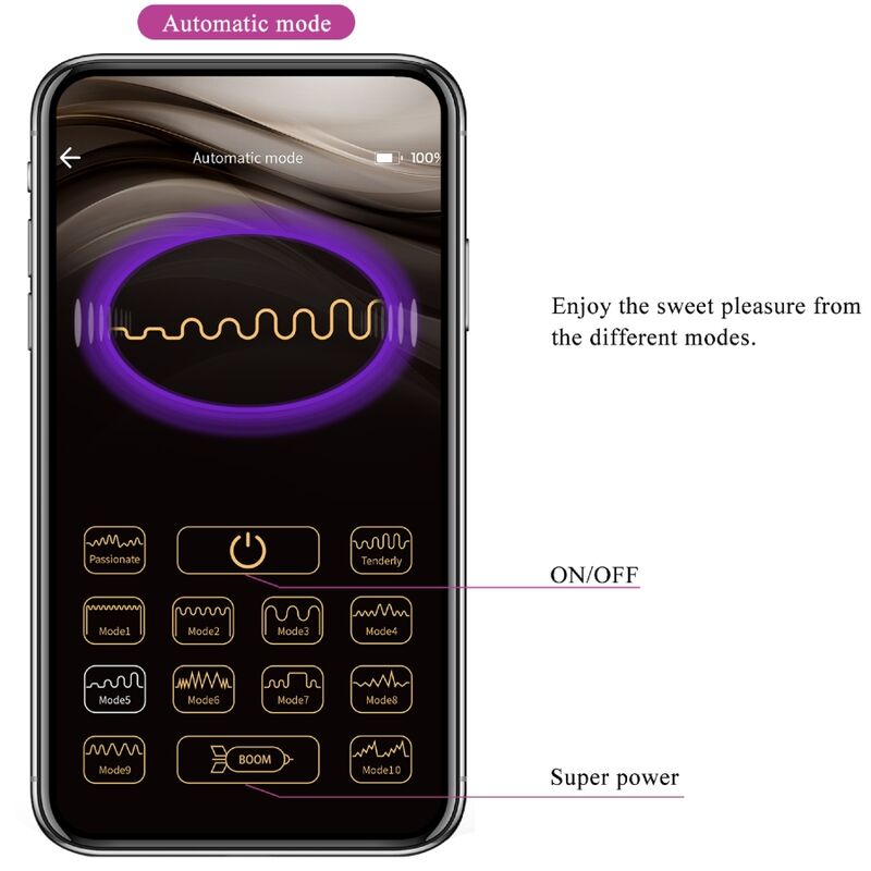 Pretty Love Billy Vibratore Smart con APP e Telecomando Viola - immagine 16