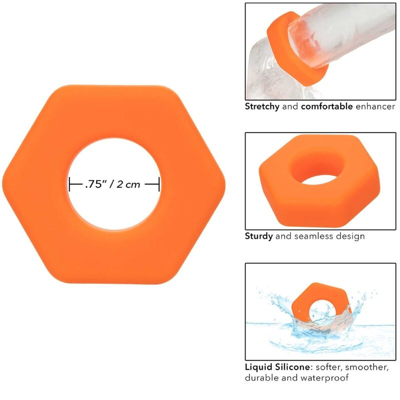 Calexotics - Alpha Prolong Sexagon Ring Arancione