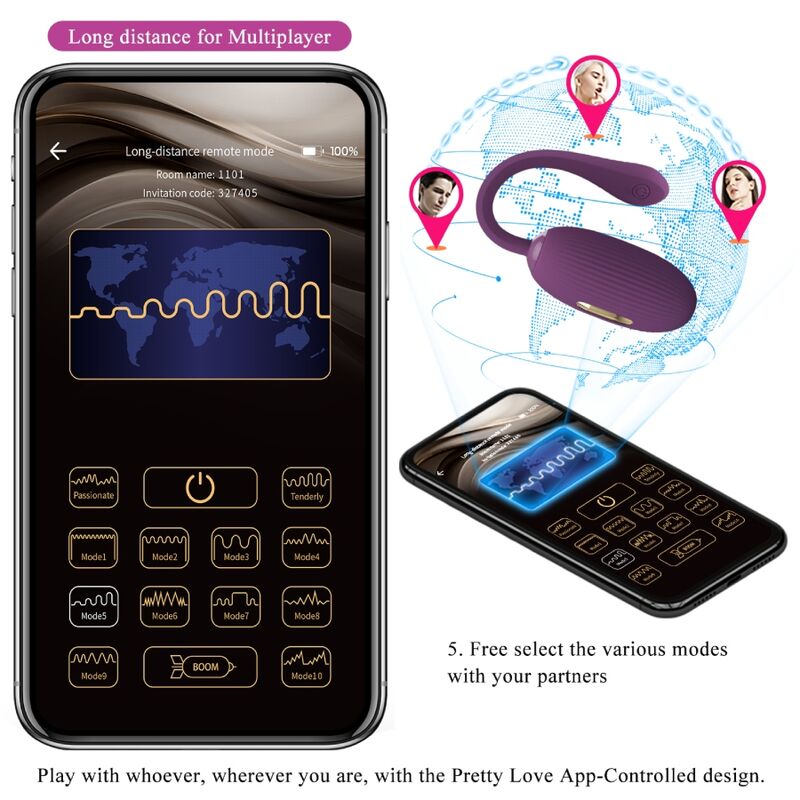 Pretty Love Doreen Ovulo Vibrante Smart con APP Viola - immagine 14