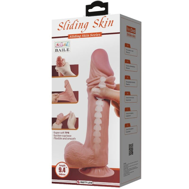 Pretty Love - Serie Sliding Skin Dildo Realistico Con Ventosa Scorrevole Per La Pelle Marrone 24 Cm