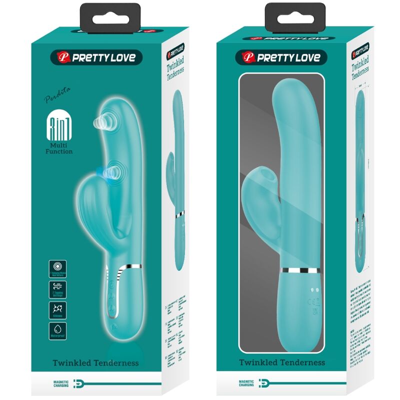Pretty Love - Perlita Vibratore Multifunzione 3 In 1 Punto G Verde Acqua