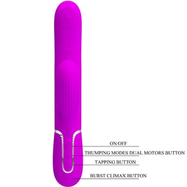 PRETTY LOVE - VIBRATORE MULTIFUNZIONE PERLITA 3 IN 1 G-SPOT VIOLA