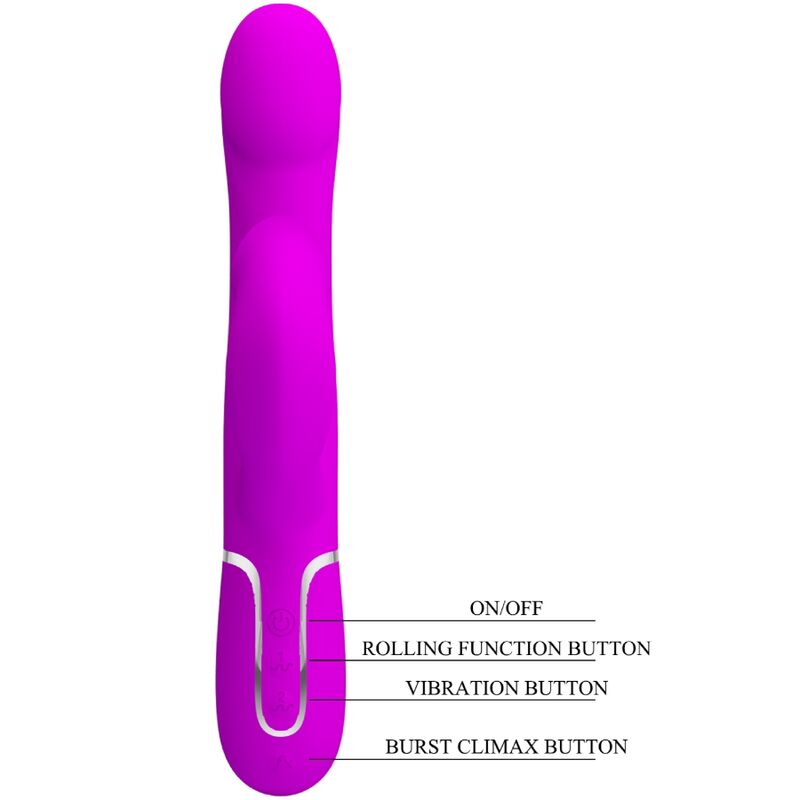 Intense Perle Vibratore Rabbit in Silicone Body-Safe Viola - immagine 8