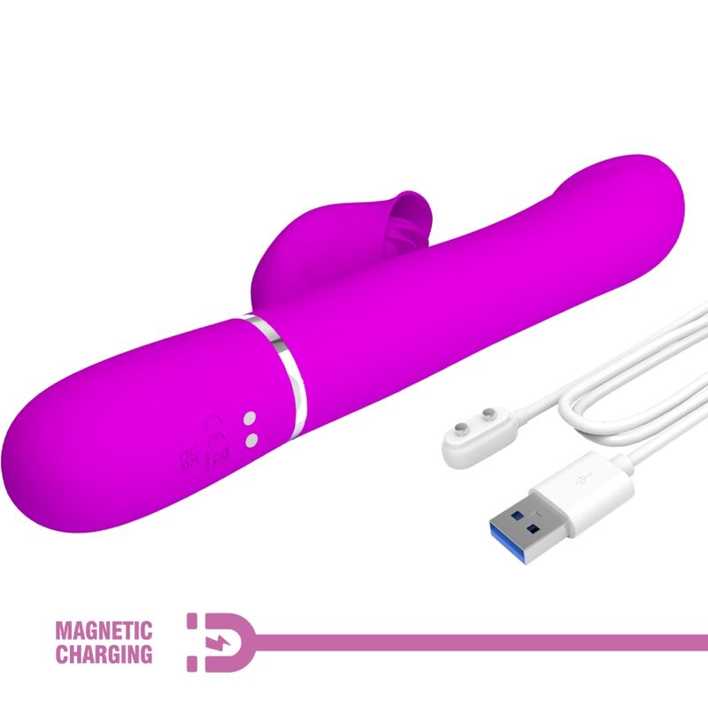 Intense Perle Vibratore Rabbit in Silicone Body-Safe Viola - immagine 9
