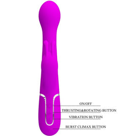 PRETTY LOVE - VIBRATORE DEJON RABBIT 3 IN 1 VIOLA MULTIFUNZIONE