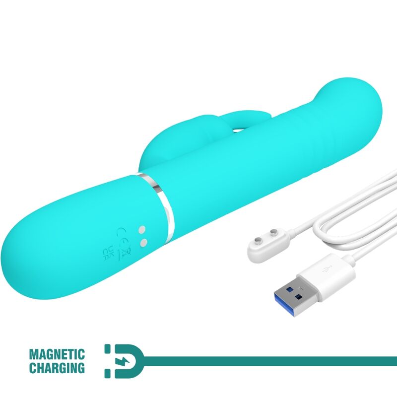 Intense Perle Vibratore Rabbit in Silicone Verde Acqua - immagine 9
