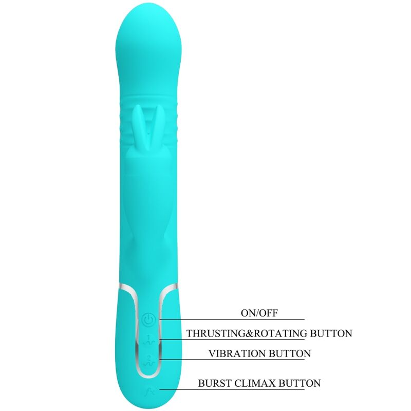 Intense Perle Vibratore Rabbit in Silicone Verde Acqua - immagine 8