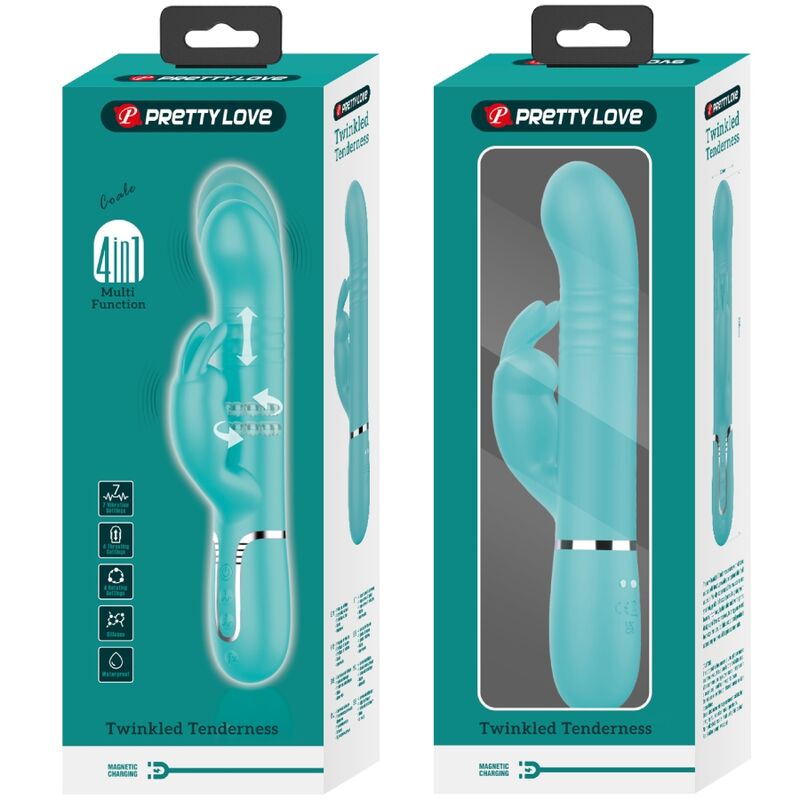Intense Perle Vibratore Rabbit in Silicone Verde Acqua - immagine 10