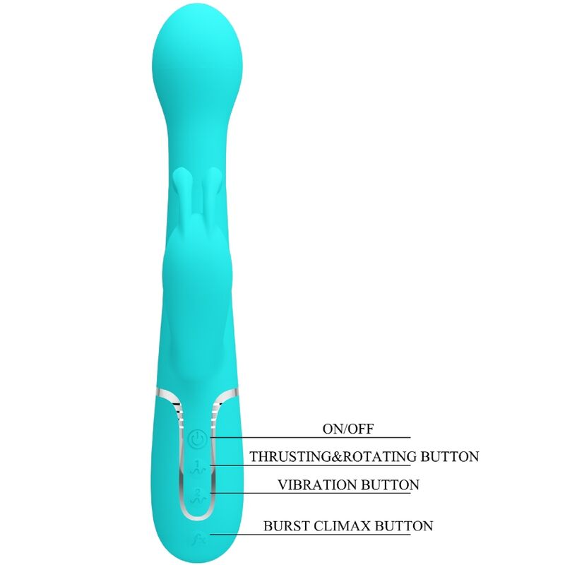Intense Dejon Rabbit Vibratore Multifunzione Verde Acqua - immagine 8