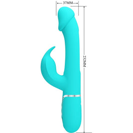 Pretty Love - Kampas Rabbit 3 In 1 Vibratore Multifunzione Con Lingua Verde Acqua