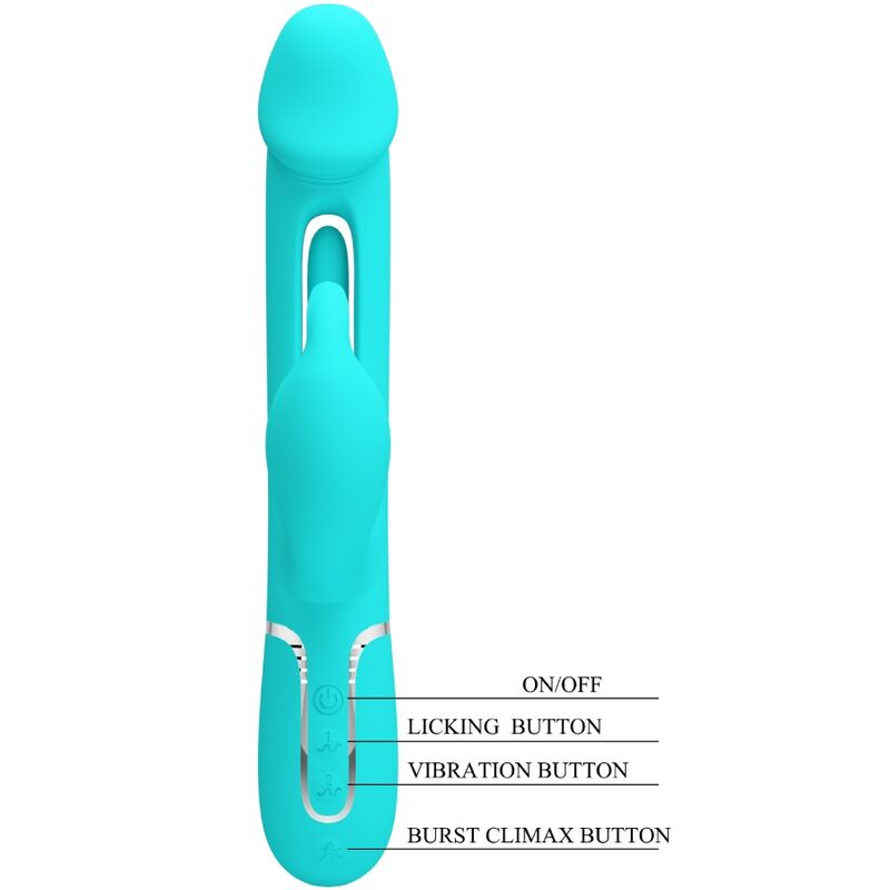 Intense Dejon Rabbit Vibratore Multifunzione in Verde Acqua - immagine 8