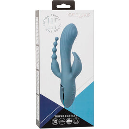 Calexotics Triple Ecstasy Vibratore Rabbit Grigio Premium - immagine 11