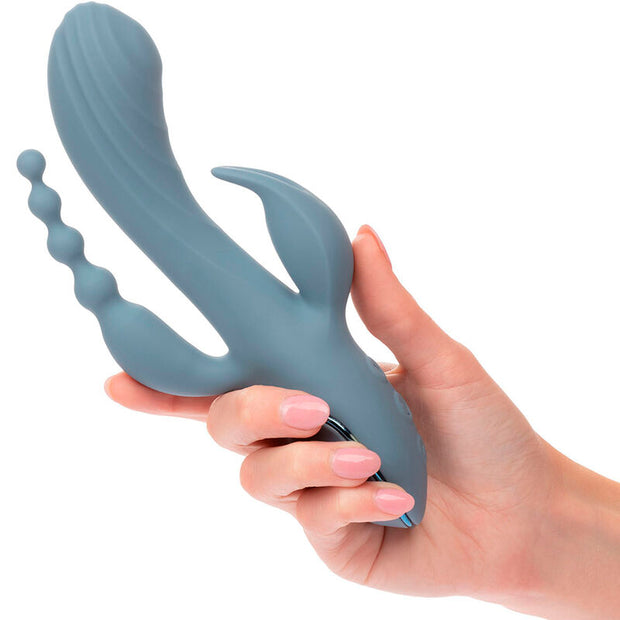 Calexotics Triple Ecstasy Vibratore Rabbit Grigio Premium