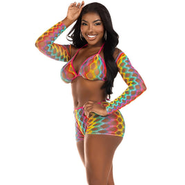 Leg Avenue - Set Tre Pezzi Multicolore