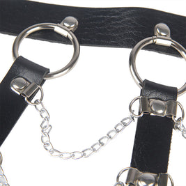 Subblime - Imbracatura Pettonaria In Pelle Con Catene Nera Taglia Unica